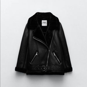 Zara Black Double Faced Biker Jacket